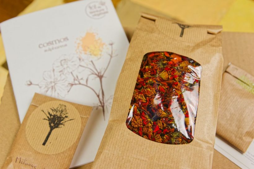 détail fleurs contenu du kit teinture et mordançage