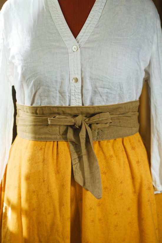 Ceinture Eté -  Cosmos sulphureus - Impression végétale / Papillons