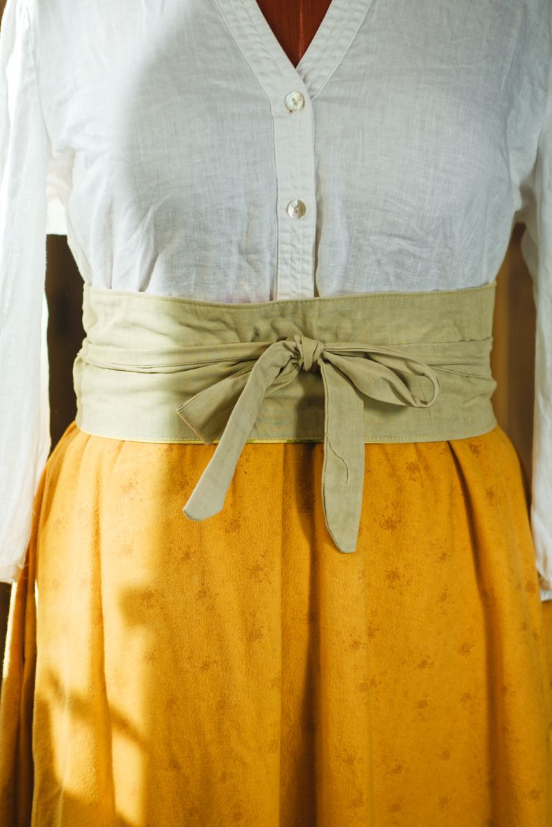 Ceinture Ete - camomille jaune vert - grosses fleurs 1