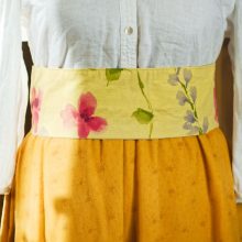 Ceinture Ete - camomille jaune vert - grosses fleurs